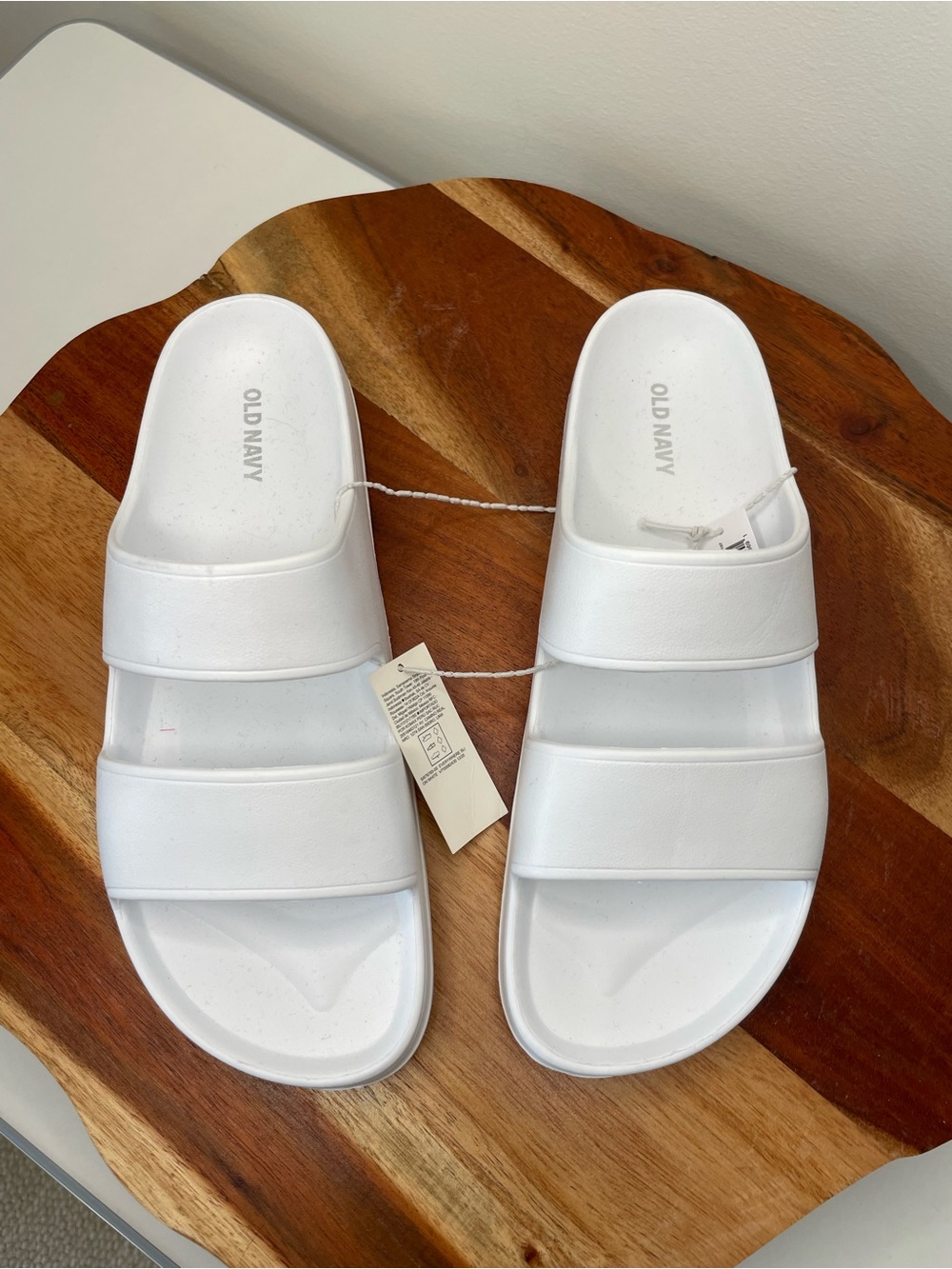 Old Navy White Double-Strap Slide Sandals